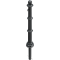 Dekorativ puller i aluminium | serie 495B | fastmonteret, til indst�bning i beton med jordanker, samlet l�ngde ca. 1300 mm | med 1 �je